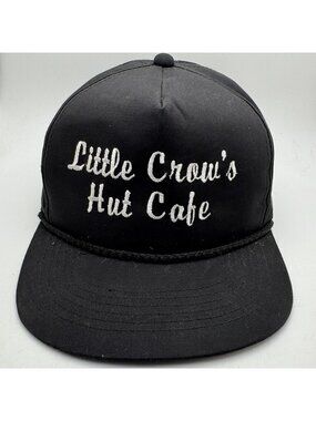 Little Crow's Hut Cafe Snapback Hat Baseball Cap Adjustable Luna Basics Black